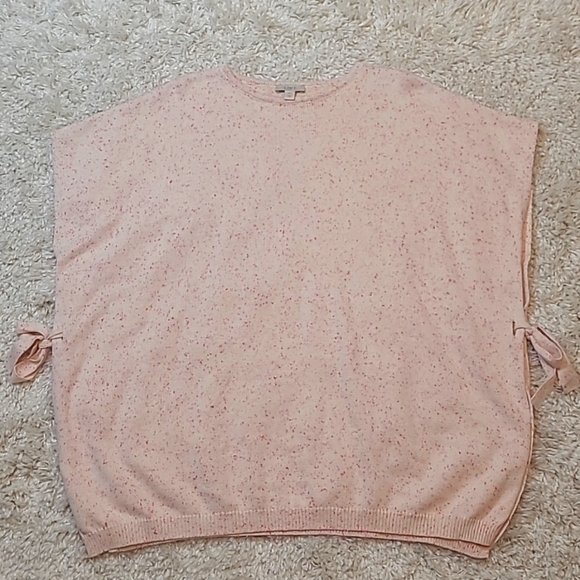 LOFT Pink and Cream Flecked Crew Neck Poncho Sweater Womens Size M/L - Picture 11 of 11